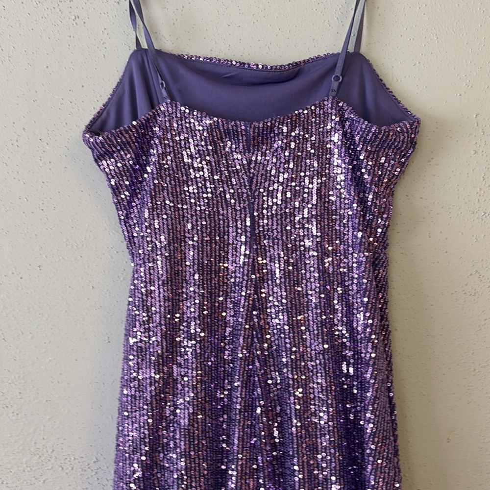 Purple Sequin Dress Size M - Picture 5 of 11